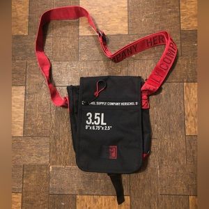 Herschel Supply Company Black and Red Crossbody Bag